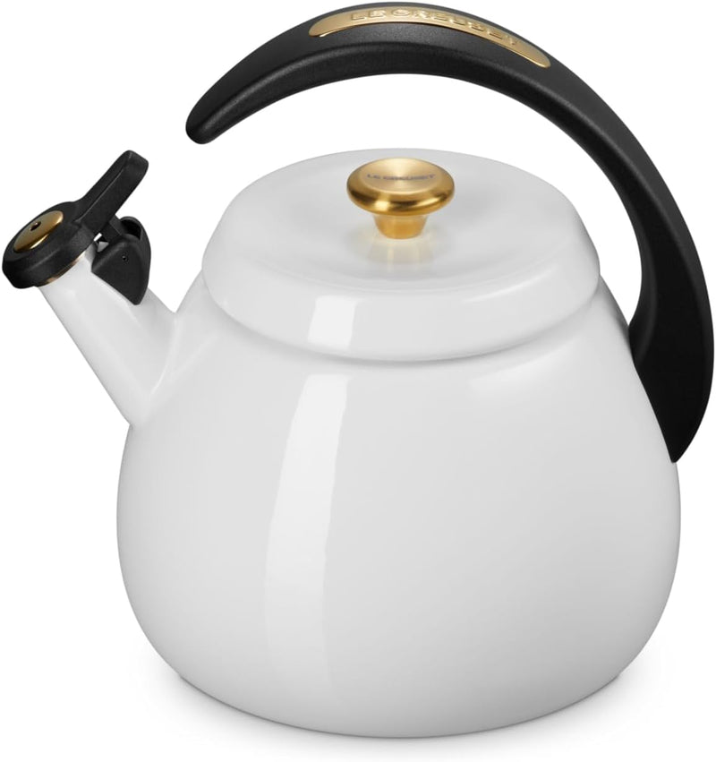 Le Creuset 2.2 Qt. Cloche Kettle w/Gold Knob - White
