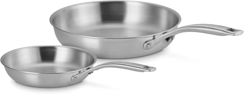 Le Creuset 2-Piece Essential Stainless Steel Fry Pan Set, 8" and 10"