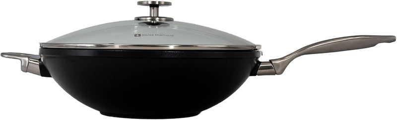 Swiss Diamond - 12.5" CHD Nonstick Wok w/Glass Lid