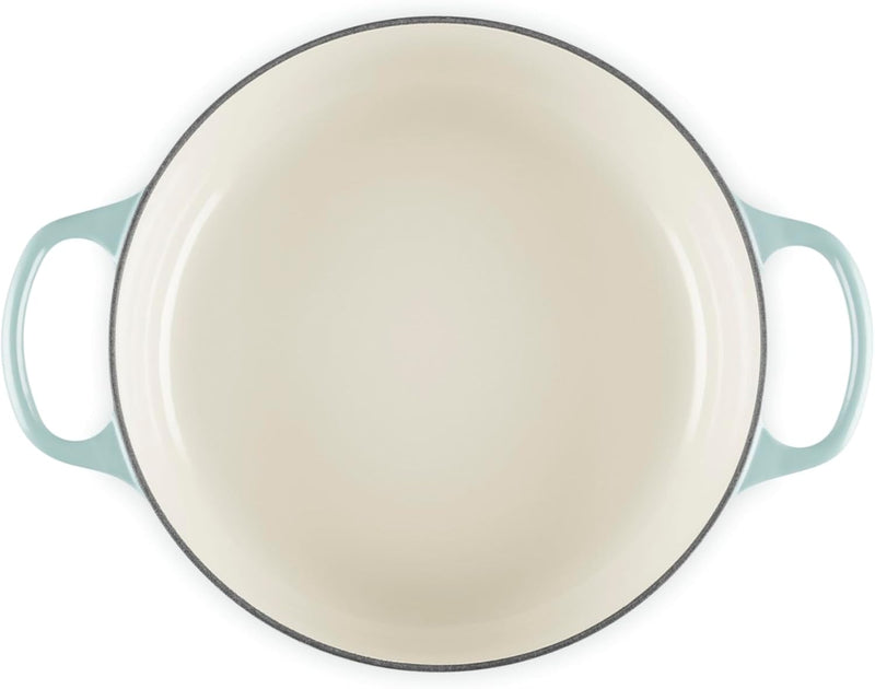 Le Creuset 3 1/2 Qt. Signature Round Wide Dutch Oven w/Stainless Steel Knob - Sea Salt