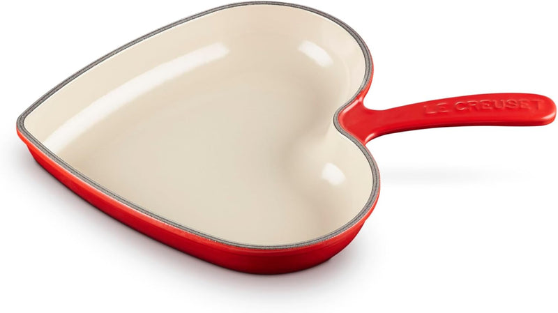 Le Creuset 10 1/4" Enameled Cast Iron Traditional Heart Skillet - Cerise