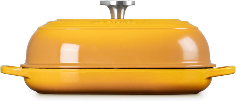 Le Creuset 11 1/2" (1 1/2 Qt.) Signature Enameled Cast Iron Oval Bread Oven w/Crucible SS Knob - Nectar