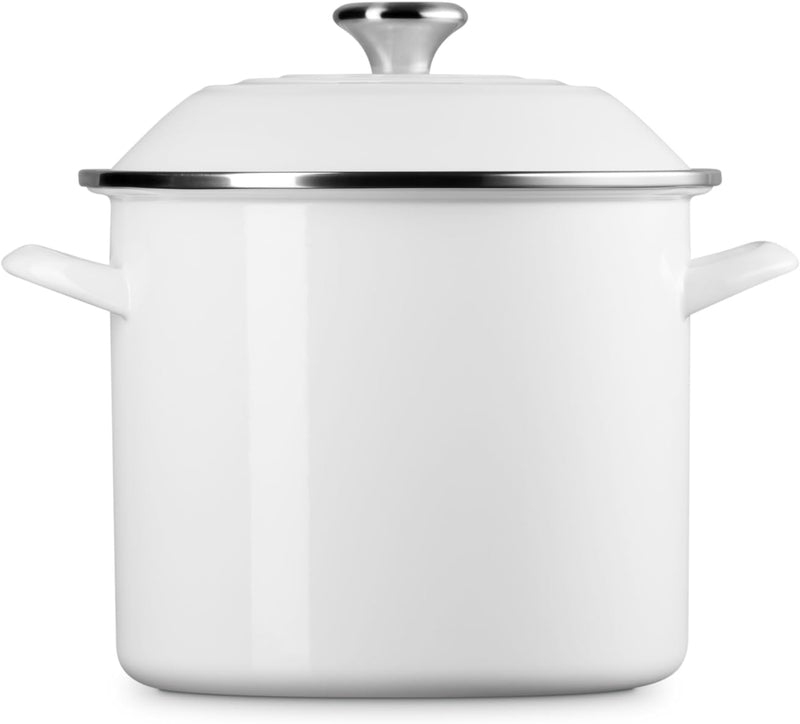 Le Creuset 10 Qt. Traditional Stockpot w/SS Knob - White