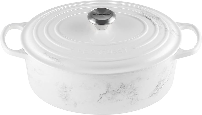 Le Creuset  6 3/4 Qt. Signature Oval Dutch Oven w/Stainless Steel Knob - Marble- Personalized Engraving Available