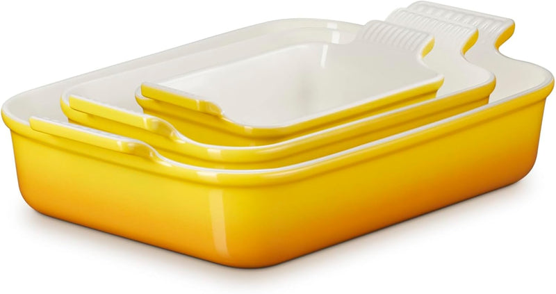 Le Creuset Set of 3 - Heritage Rectangular Dishes - Nectar
