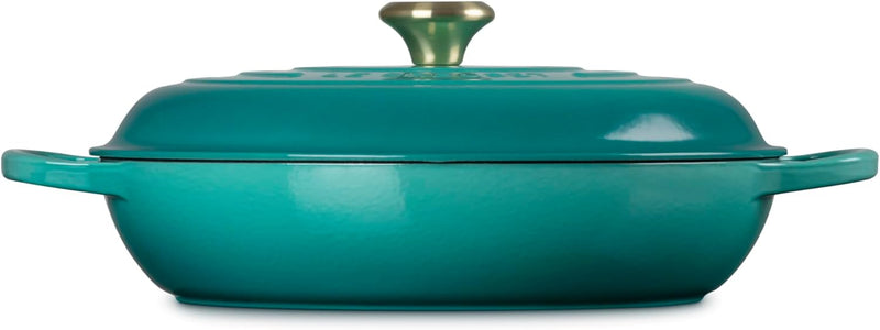 Le Creuset 5 Qt. Signature Braiser w/Light Gold Knob - Riviera