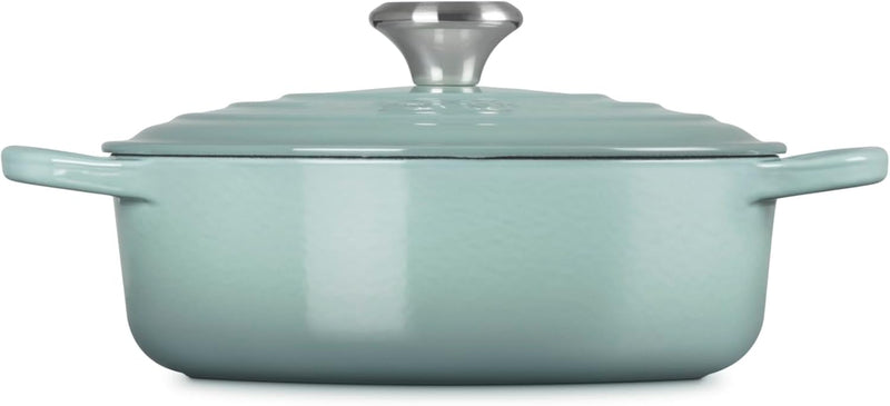 Le Creuset 3 1/2 Qt. Signature Round Wide Dutch Oven w/Stainless Steel Knob - Sea Salt