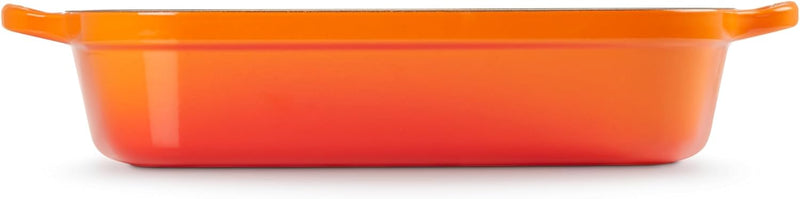 Le Creuset 5 1/4 Qt. (10" x 15 3/4") Signature Rectangular Roaster - Flame