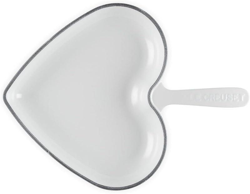 Le Creuset 10 1/4" Enameled Cast Iron Traditional Heart Skillet - White