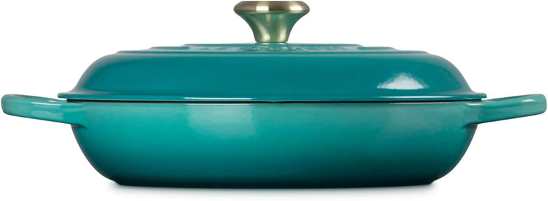 Le Creuset 3 1/2 Qt. Signature Braiser w/Light Gold Knob - Riviera
