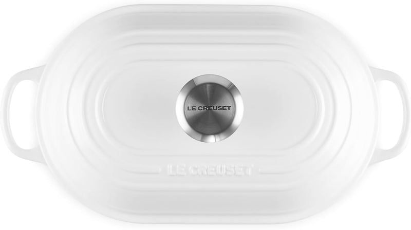 Le Creuset 11 1/2" / 1.5 Qt. Signature Enameled Cast Iron Oval Bread Oven - White