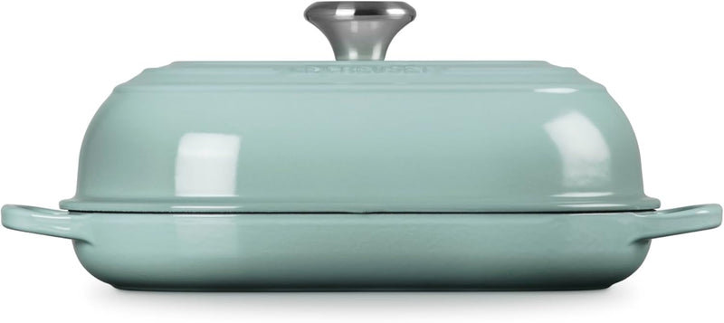 Le Creuset 11 1/2" / 1.5 Qt. Signature Enameled Cast Iron Oval Bread Oven - Sea Salt