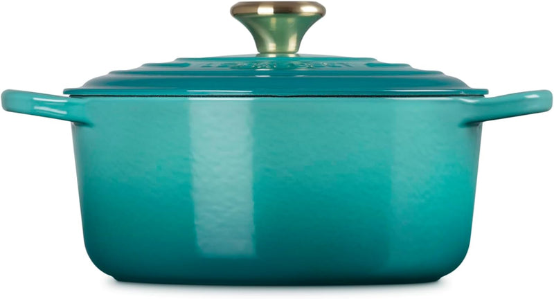 Le Creuset 4 1/2 Qt. Signature Round Dutch Oven w/Light Gold Knob - Riviera