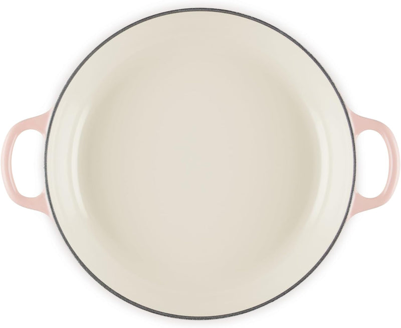 Le Creuset 2 1/4 Qt. Enameled Cast Iron Signature Petal Braiser w/Light Gold Knob - Peche