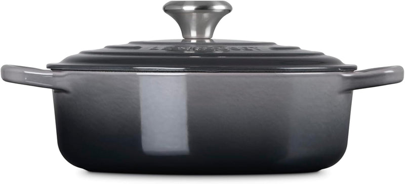 Le Creuset 3 1/2 Qt. Signature Round Wide Dutch Oven w/Stainless Steel Knob - Oyster