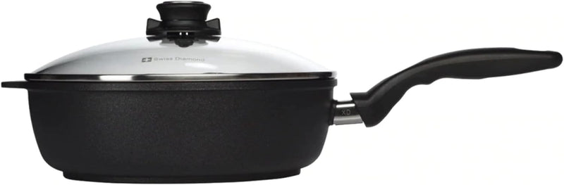 Swiss Diamond - 3.8 Qt. XD+ Diamond Nonstick Induction Saute Pan w/Glass Lid