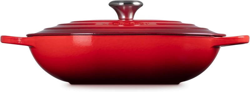 Le Creuset 3 3/4 Qt. Signature Oval Casserole w/Stainless Steel Knob - Cerise