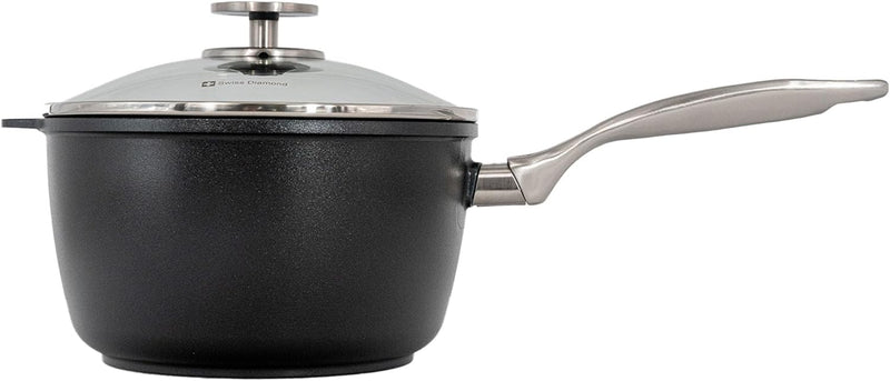 Swiss Diamond - 3.2 Qt. CHD Nonstick Saucepan w/Glass Lid