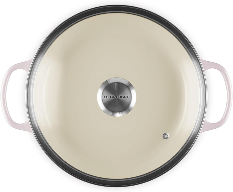 Le Creuset 2 1/4 Qt. Enameled Cast Iron Signature Round Braiser w/Glass Lid & Stainless Steel Knob - Shallot