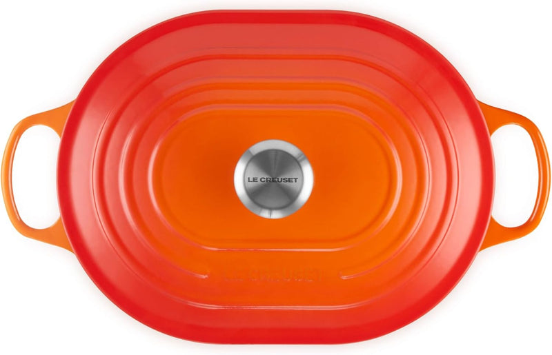 Le Creuset 3 3/4 Qt. Signature Oval Casserole w/Stainless Steel Knob - Flame
