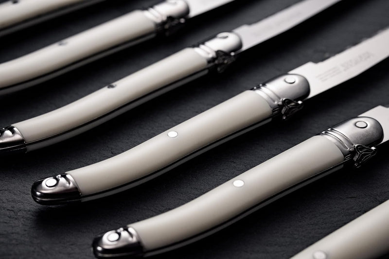 TB Laguiole Heritage 6 Pc. Steak Knife Set - White Handle