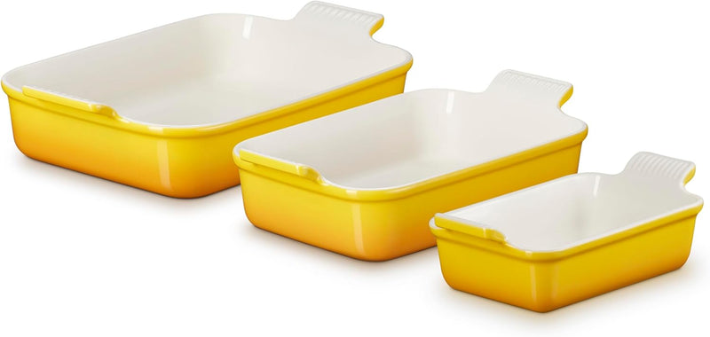 Le Creuset Set of 3 - Heritage Rectangular Dishes - Nectar