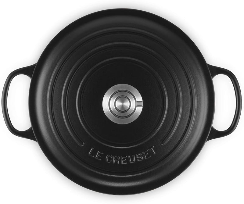 Le Creuset 5 1/2 Qt. Enameled Cast Iron Signature Round Dutch Oven w/Crucible SS Knob - Licorice