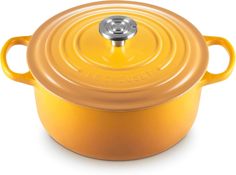 Le Creuset 5 1/2 Qt. Enameled Cast Iron Signature Round Dutch Oven w/Crucible SS Knob - Nectar