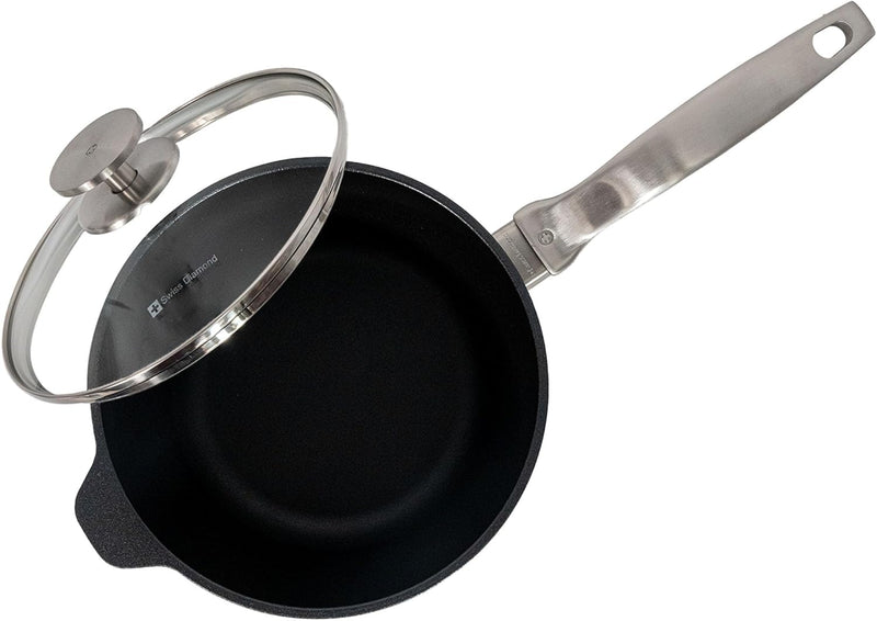 Swiss Diamond - 3.2 Qt. CHD Nonstick Saucepan w/Glass Lid