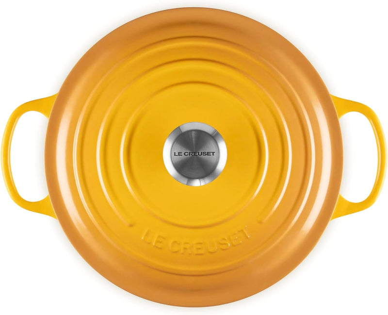 Le Creuset 6 1/2 Qt. Enameled Cast Iron Signature Deep Round Dutch Oven w/Stainless Steel Knob - Nectar