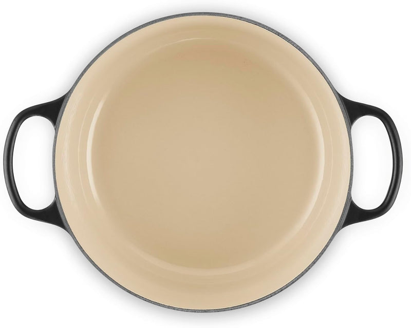 Le Creuset 5 1/2 Qt. Enameled Cast Iron Signature Round Dutch Oven w/Crucible SS Knob - Licorice