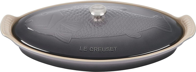 Le Creuset 1 7/10 Qt. Fish Baker w/Stainless Steel Knob - Oyster