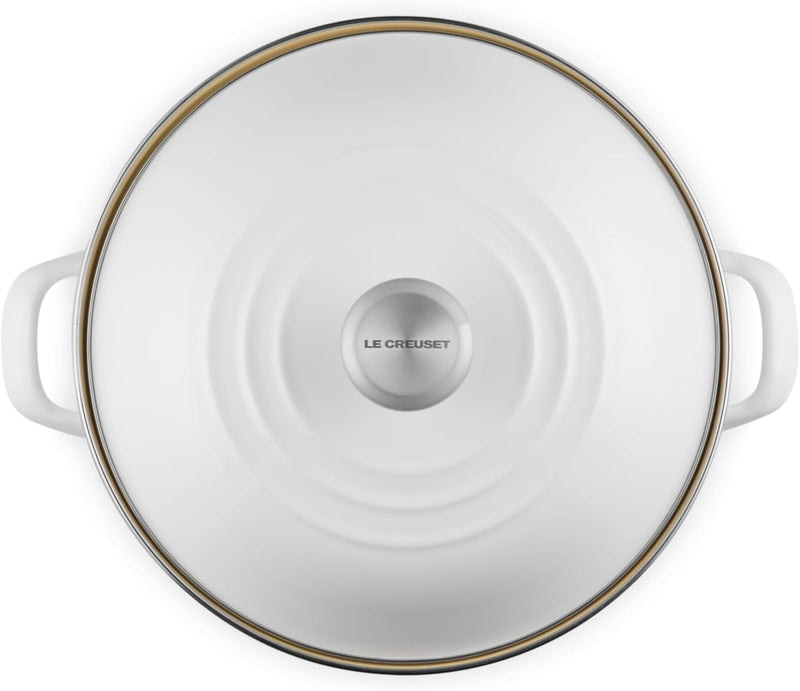 Le Creuset 12 Qt. Traditional Stockpot w/SS Knob - White