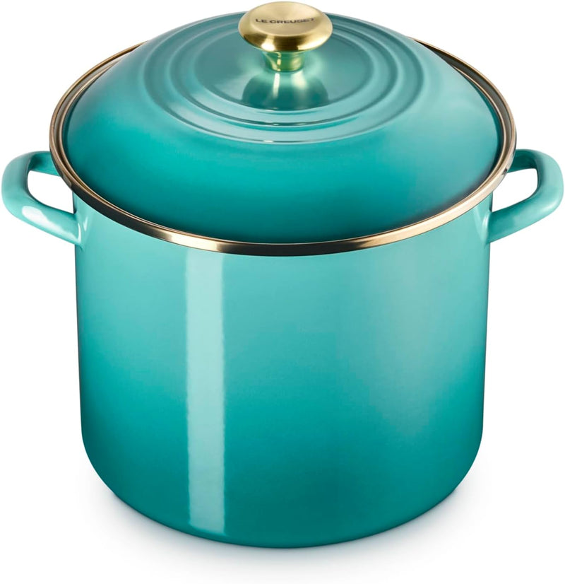 Le Creuset 12 Qt. Traditional Stockpot w/Light Gold Knob - Riviera