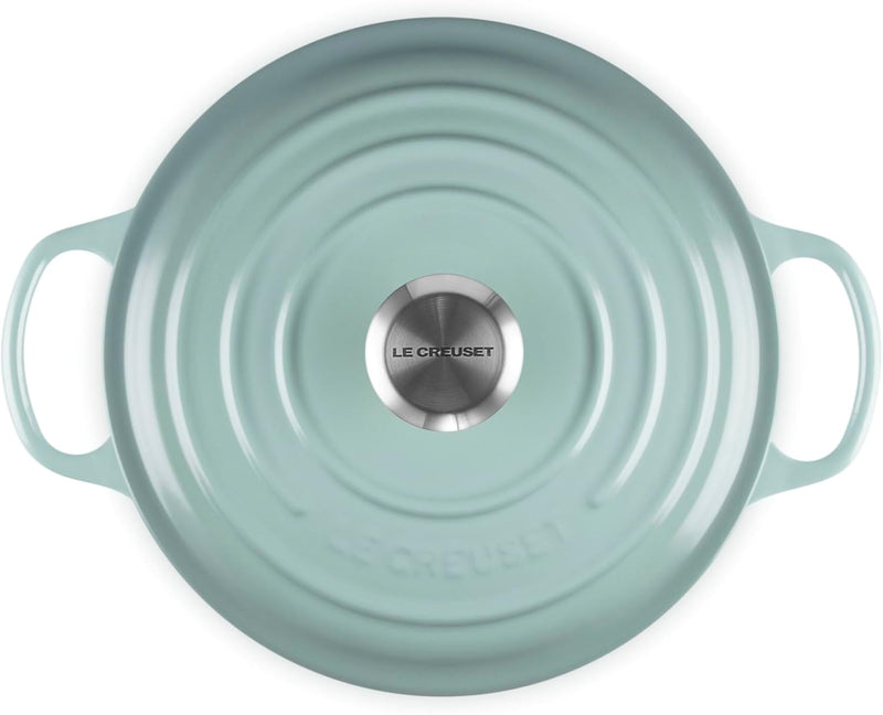 Le Creuset 3 1/2 Qt. Signature Round Wide Dutch Oven w/Stainless Steel Knob - Sea Salt