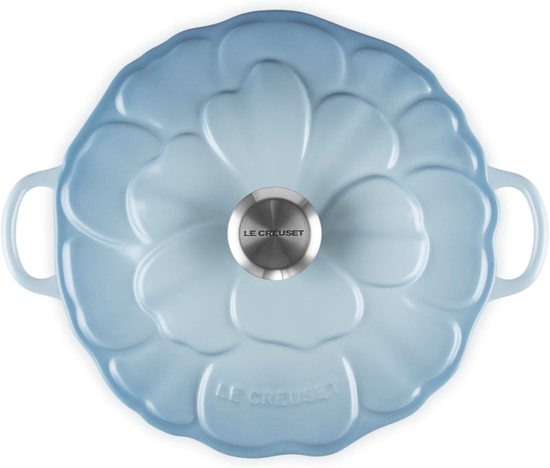 Le Creuset 2 1/4 Qt. Enameled Cast Iron Signature Petal Braiser w/Stainless Steel Knob - Costal Blue