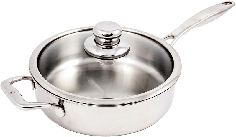 Swiss Diamond - 4.2 Qt. Premium Clad Induction Saute Pan w/Glass Lid