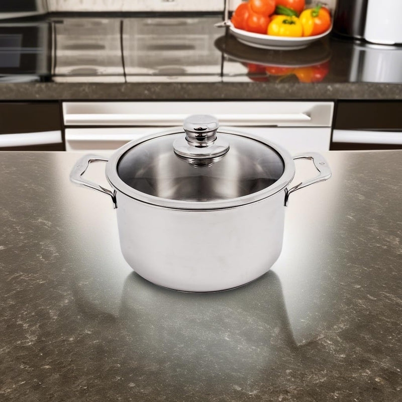 Swiss Diamond - 6.7 Qt. Premium Clad Induction Dutch Oven w/Glass Lid