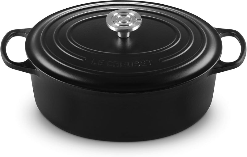 Le Creuset 6 3/4 Qt. Signature Oval Dutch Oven w/Crucible SS Knob - Licorice