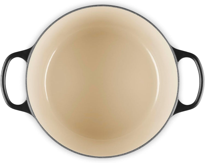 Le Creuset 6 1/2 Qt. Enameled Cast Iron Signature Deep Round Dutch Oven w/Stainless Steel Knob - Licorice