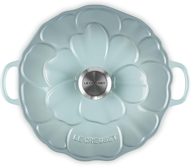 Le Creuset 2 1/4 Qt. Enameled Cast Iron Signature Petal Braiser w/Stainless Steel Knob - Sea Salt