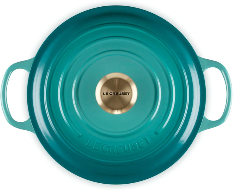Le Creuset 4 1/2 Qt. Signature Round Dutch Oven w/Light Gold Knob - Riviera