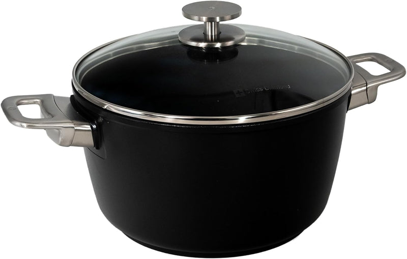 Swiss Diamond - 5.5 Qt. CHD Nonstick Stock Pot w/Glass Lid