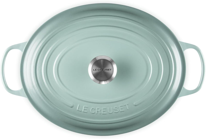 Le Creuset 8 Qt. Signature Oval Dutch Oven w/Stainless Steel Knob - Sea Salt