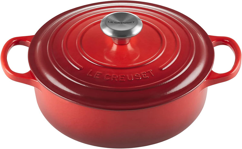 Le Creuset 3 1/2 Qt. Signature Round Wide Dutch Oven w/Stainless Steel Knob - Cerise