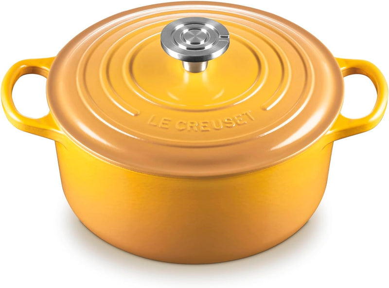 Le Creuset 4 1/2 Qt. Enameled Cast Iron Signature Round Dutch Oven w/Crucible SS Knob - Nectar