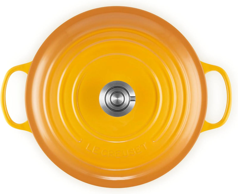 Le Creuset 7 1/4 Qt. Enameled Cast Iron Signature Round Dutch Oven w/Crucible SS Knob - Nectar