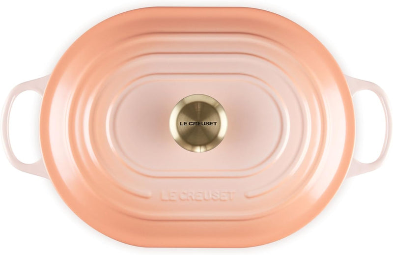 Le Creuset 3 3/4 Qt. Signature Oval Casserole w/Light Gold Knob - Peche