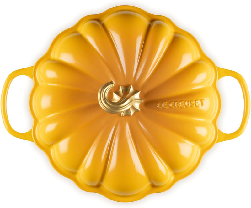 Le Creuset 2 3/4 Qt. Signature Enameled Cast Iron Figural Pumpkin Braiser w/Figural Gold Knob - Nectar