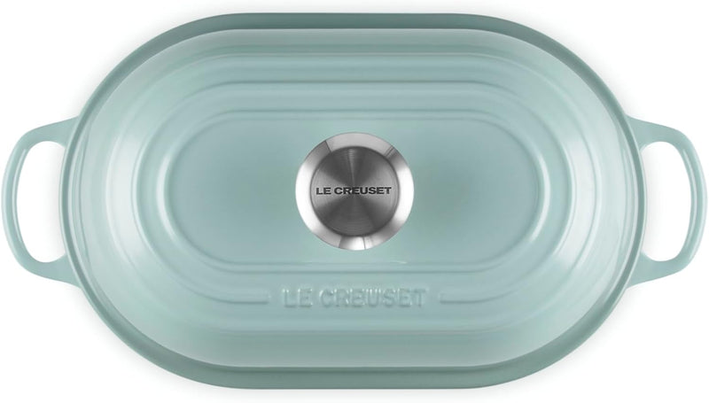 Le Creuset 11 1/2" / 1.5 Qt. Signature Enameled Cast Iron Oval Bread Oven - Sea Salt